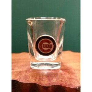 Chicago Cubs Square Shot Glass with Enameled Logo Emblem